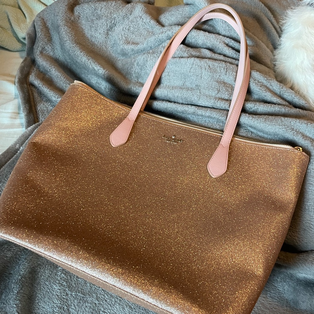 Rose Gold Kate Spade glitter purse